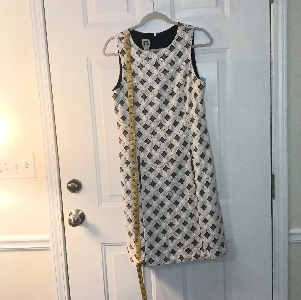Anne Klein Women's Navy Blue And White Sleeveless Dress Size 12 - Picture 8 of 10